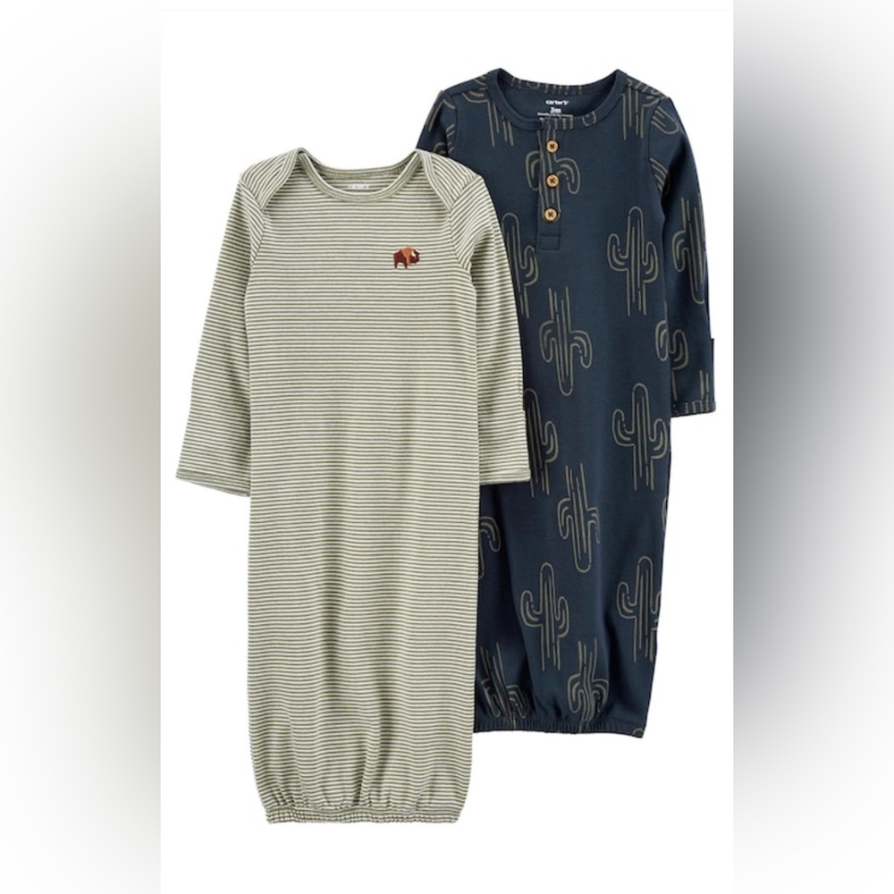 Carter’s Baby Boy 2pk. Cactus & Buffalo Nightgowns